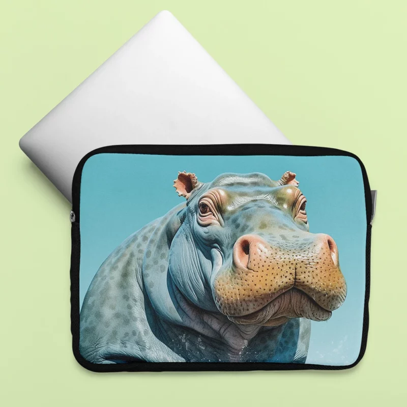 Strong Blue Hippo Laptop Sleeve