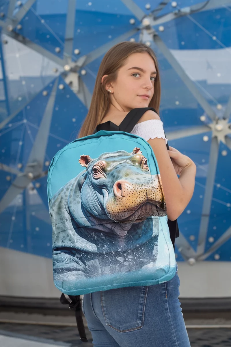 Strong Blue Hippo Minimalist Backpack 2