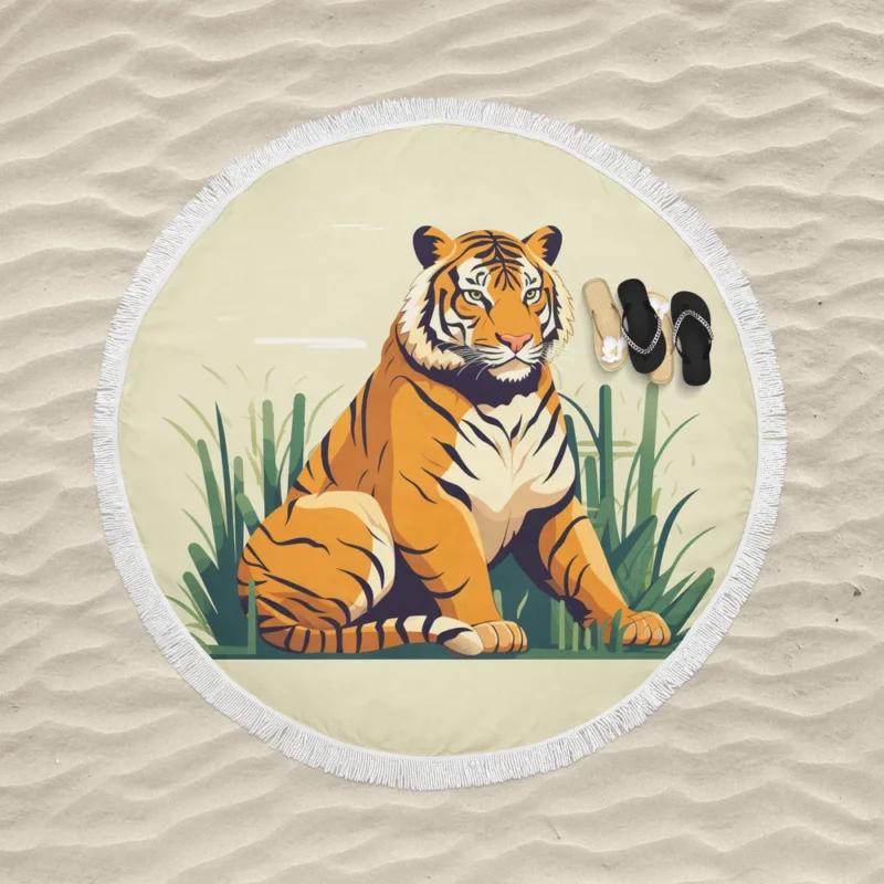 Stunning Bengal Tiger Round Beach Towel