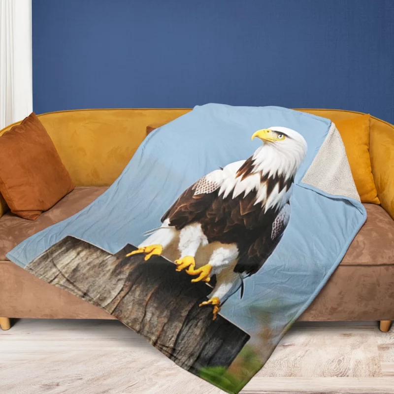 Stylish Eagle With Glasses Fleece Blanket 1