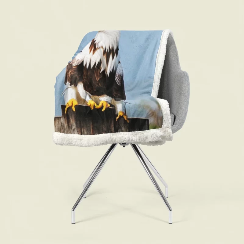 Stylish Eagle With Glasses Sherpa Fleece Blanket 1