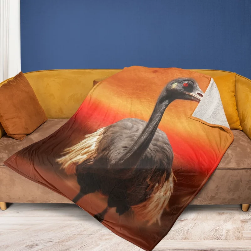 Sudan National Bird Fleece Blanket 1