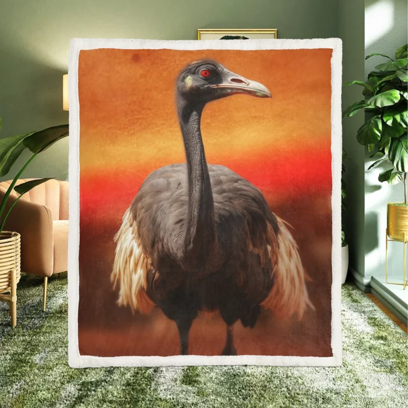 Sudan National Bird Sherpa Fleece Blanket