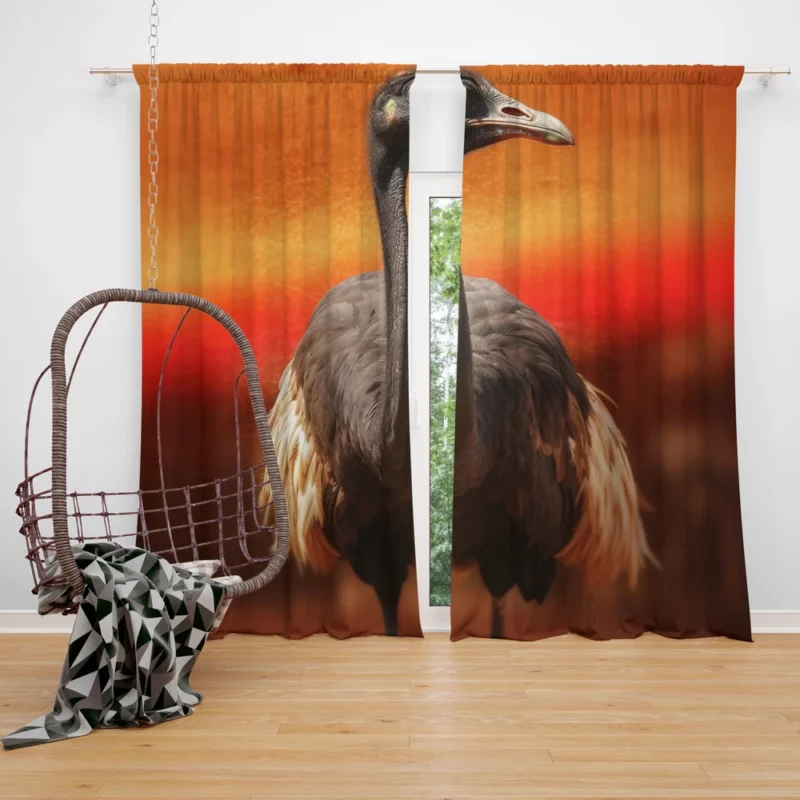 Sudan National Bird Window Curtain