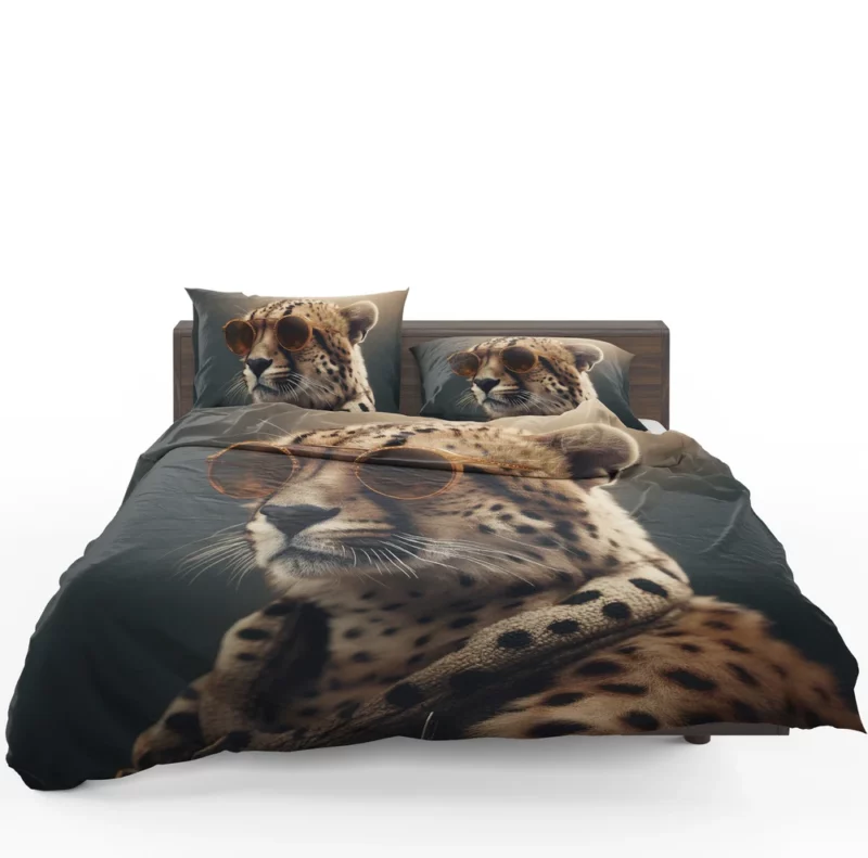 Sunglasses Cheetah Illustration Bedding Set 1