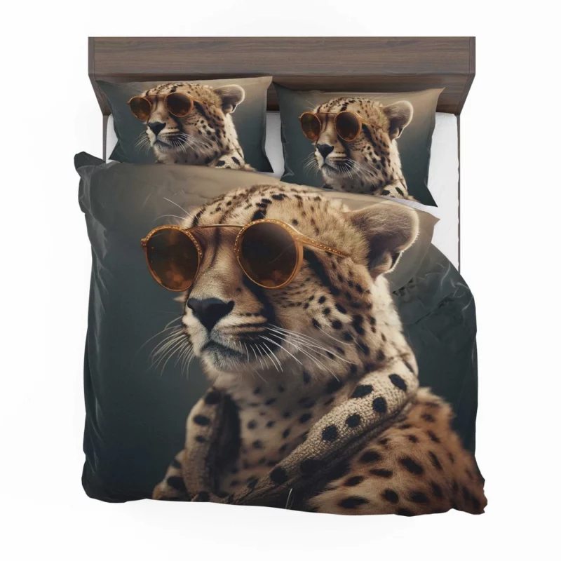 Sunglasses Cheetah Illustration Bedding Set 2