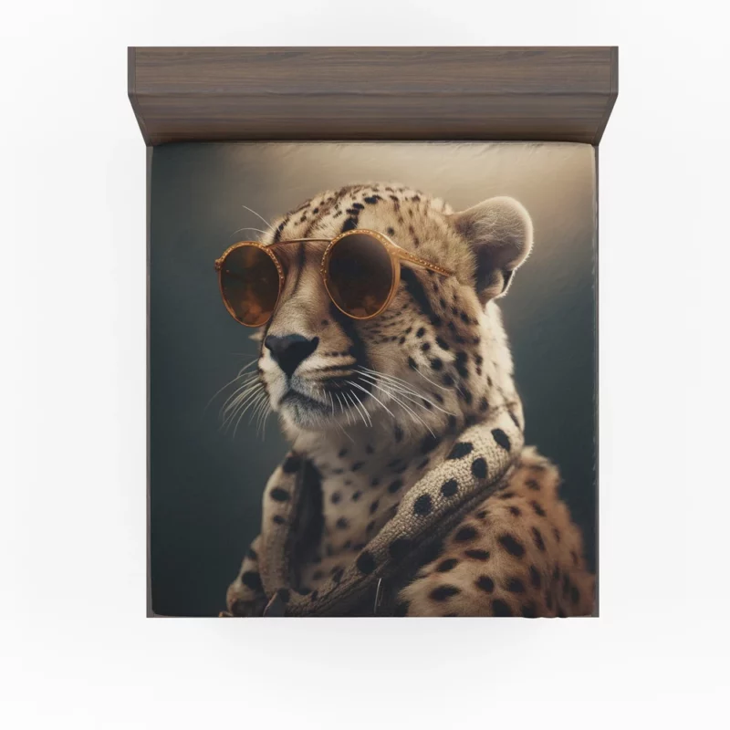 Sunglasses Cheetah Illustration Fitted Sheet