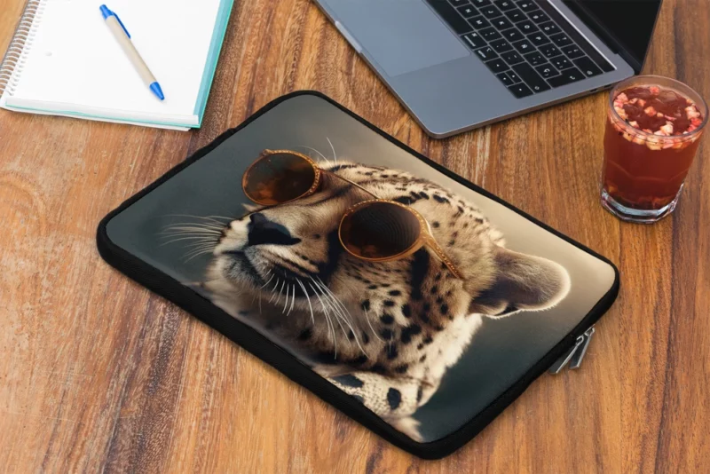 Sunglasses Cheetah Illustration Laptop Sleeve 2