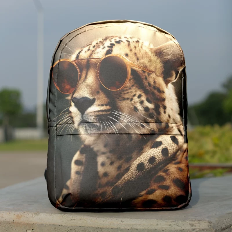 Sunglasses Cheetah Illustration Minimalist Backpack