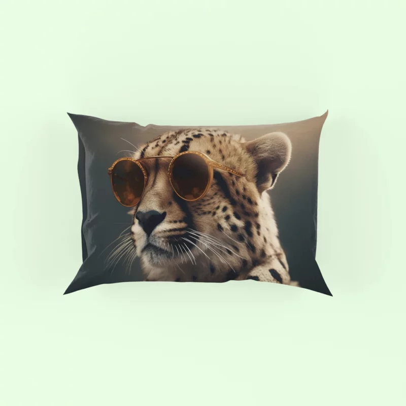 Sunglasses Cheetah Illustration Pillow Case