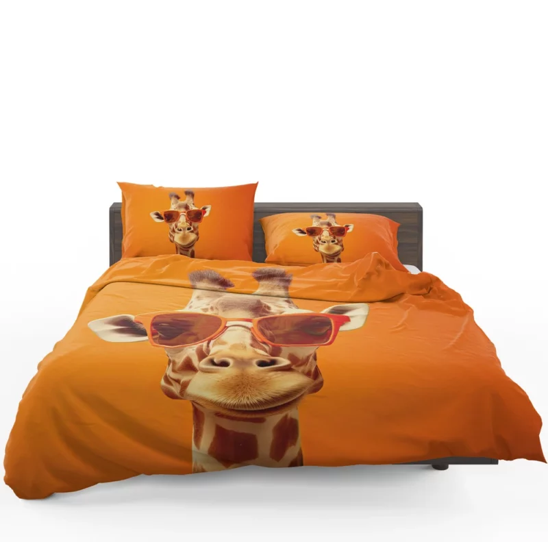 Sunglasses Giraffe Portrait Bedding Set 1