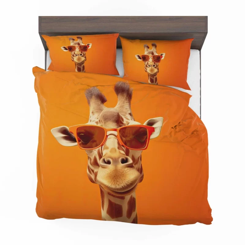 Sunglasses Giraffe Portrait Bedding Set 2