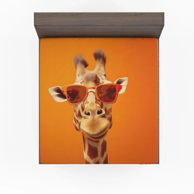 Sunglasses Giraffe Portrait Fitted Sheet