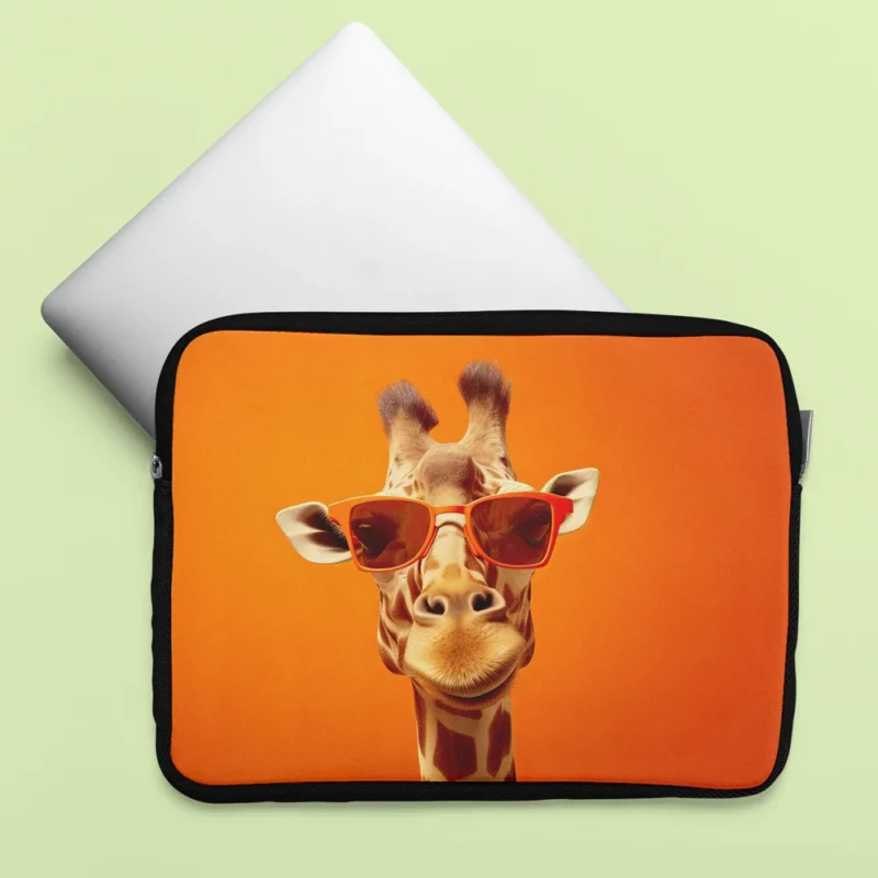 Sunglasses Giraffe Portrait Laptop Sleeve