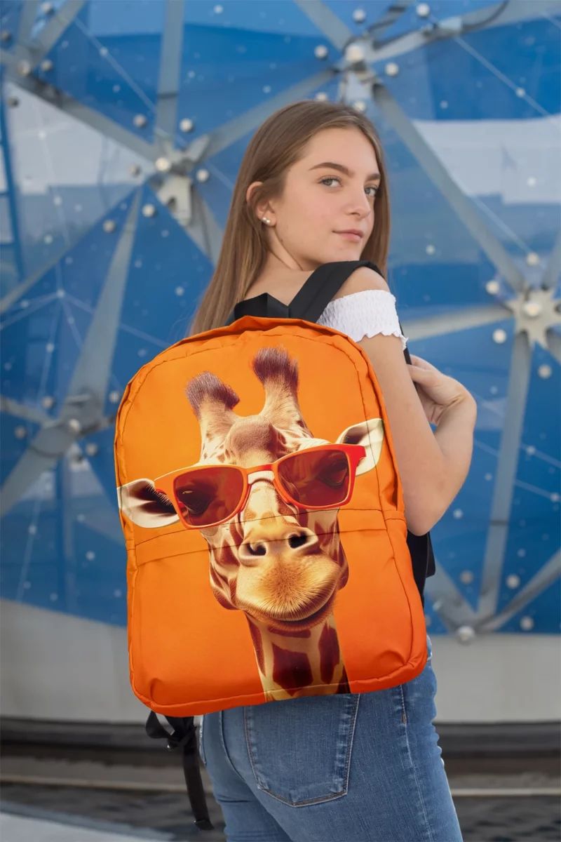 Sunglasses Giraffe Portrait Minimalist Backpack 2