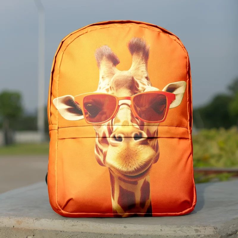 Sunglasses Giraffe Portrait Minimalist Backpack