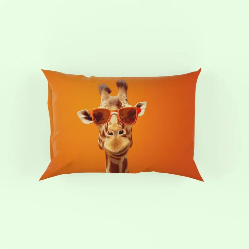 Sunglasses Giraffe Portrait Pillow Case