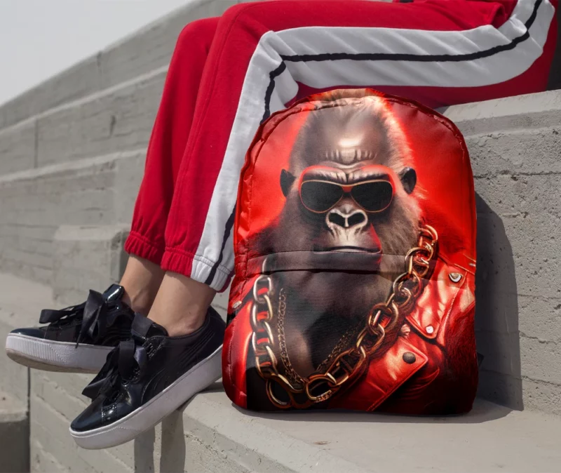 Sunglasses Gorilla Portrait Minimalist Backpack 1