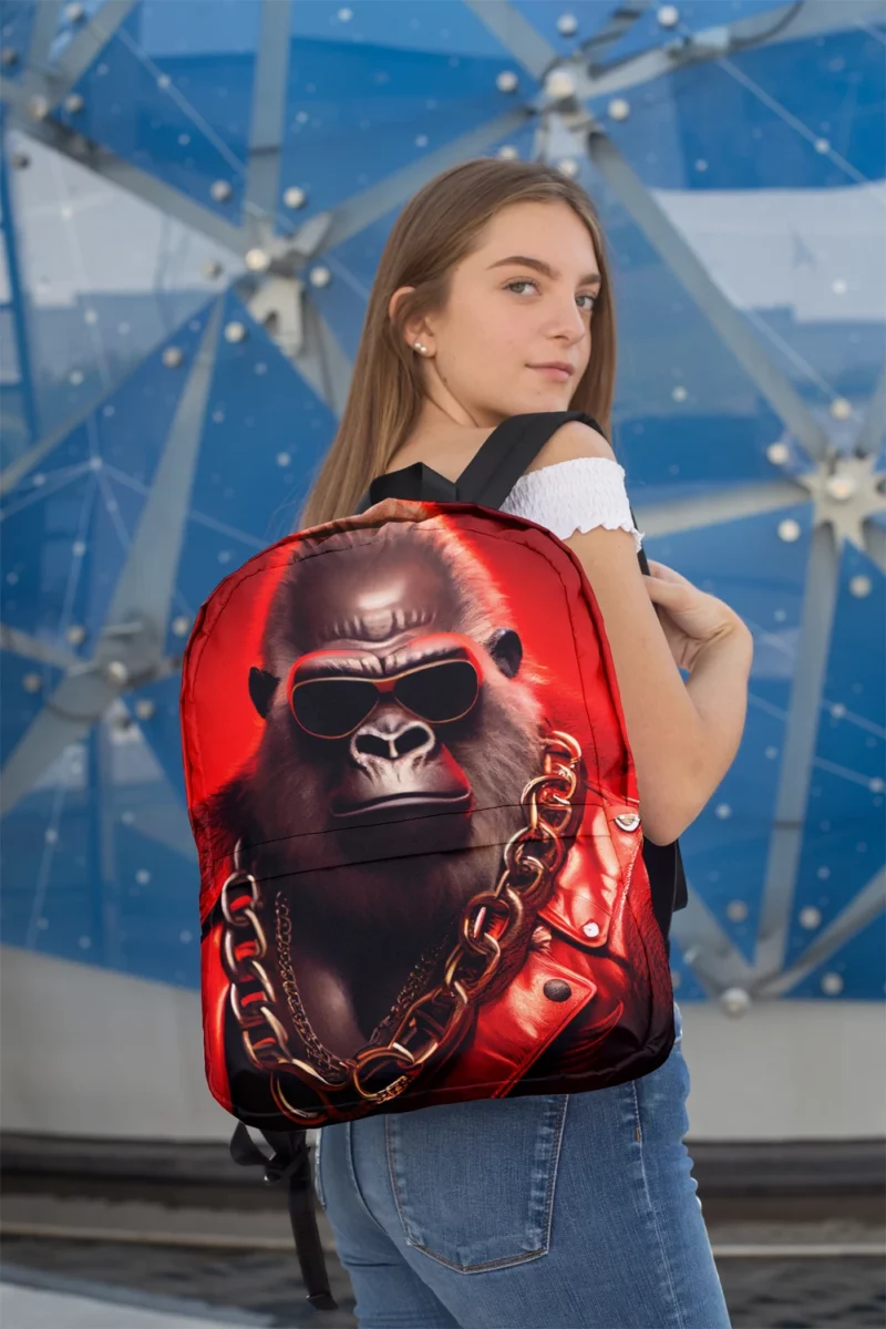 Sunglasses Gorilla Portrait Minimalist Backpack 2