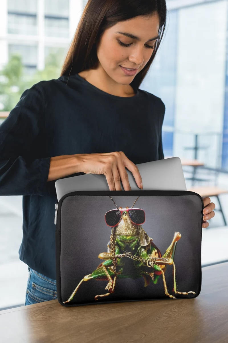 Sunglasses Wearing Grasshopper Laptop Sleeve 1