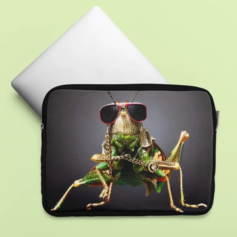 Sunglasses Wearing Grasshopper Laptop Sleeve