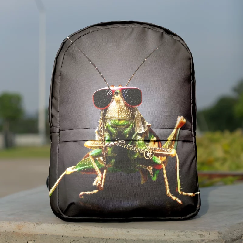 Sunglasses Wearing Grasshopper Minimalist Backpack