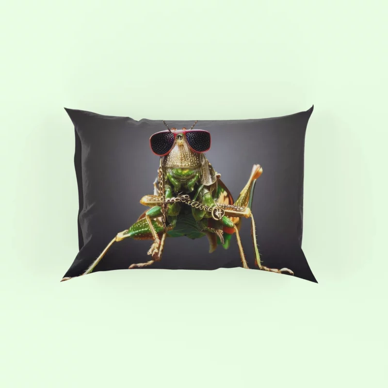 Sunglasses Wearing Grasshopper Pillow Case