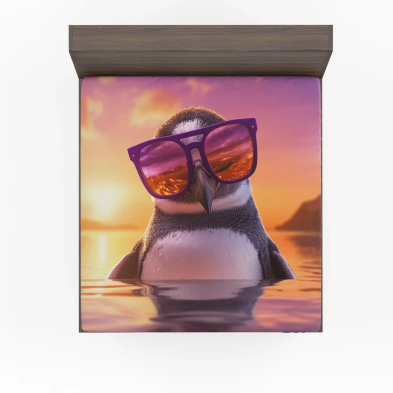 Sunset Penguin Portrait Fitted Sheet