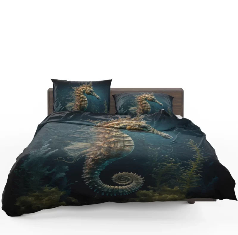 Swimming Seahorse AI Art Bedding Set 1