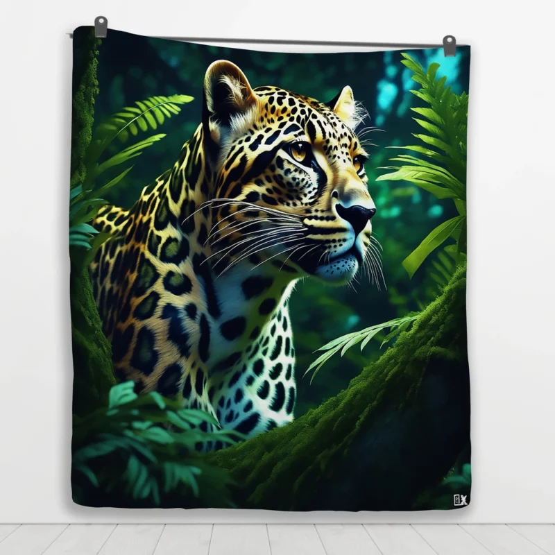 Tiger Midnight Forest Stroll Quilt Blanket 1