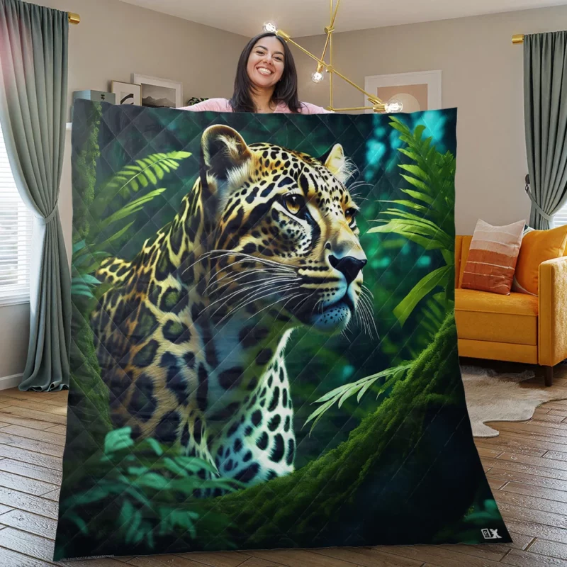 Tiger Midnight Forest Stroll Quilt Blanket