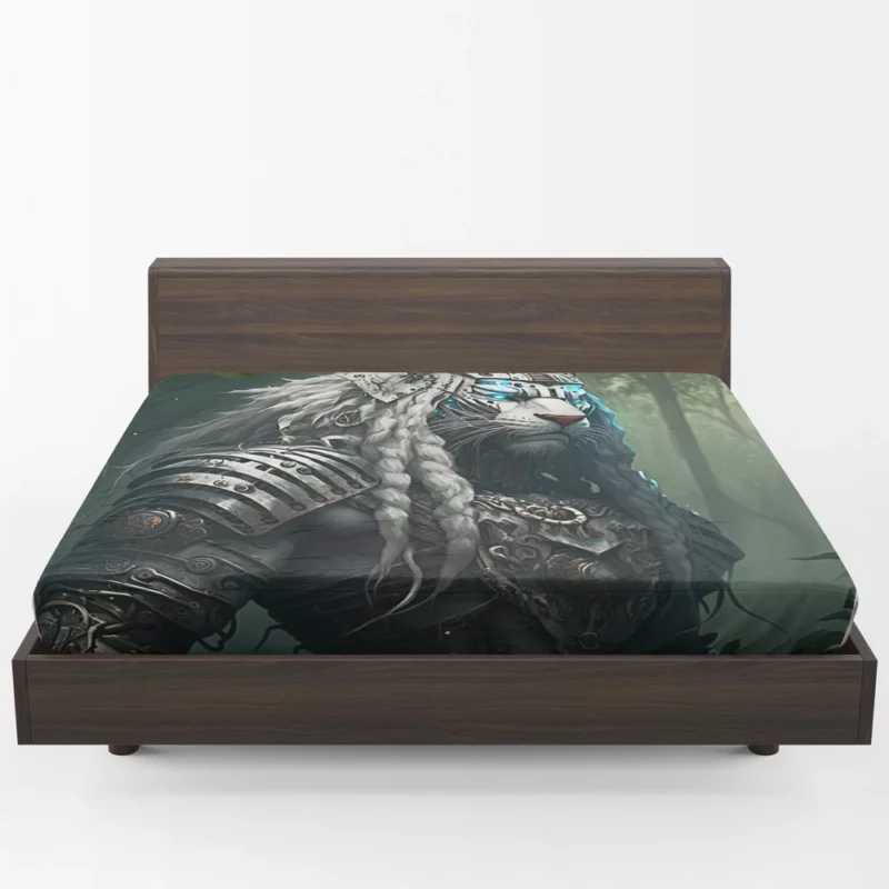 Tiger With Blue Eyes Fitted Sheet 1