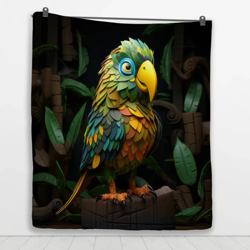 Tropical Parrot Figurine Quilt Blanket 1