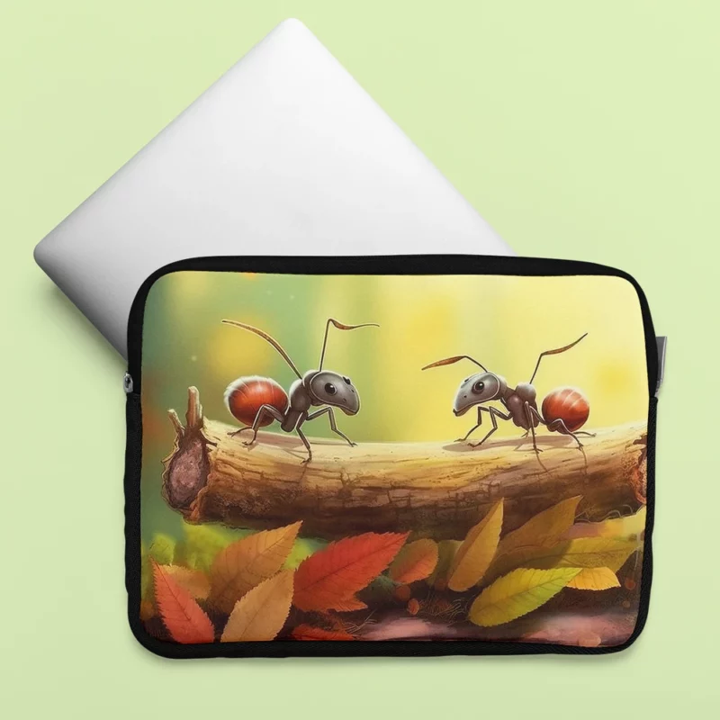 Two Ants on Log Painting Laptop Sleeve