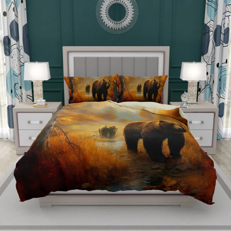 Two Bears by a Forest Stream Bedding Set 2