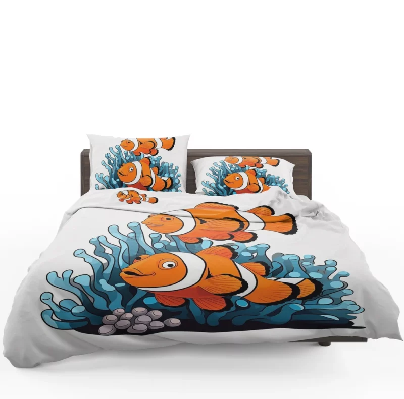 Two Clownfish Swimming Bedding Set 1