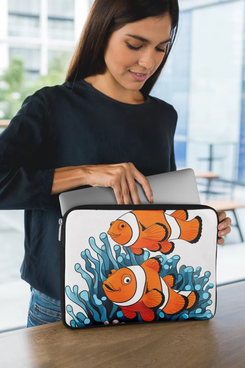 Two Clownfish Swimming Laptop Sleeve 1