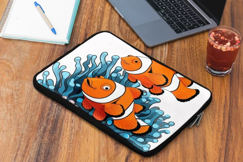 Two Clownfish Swimming Laptop Sleeve 2