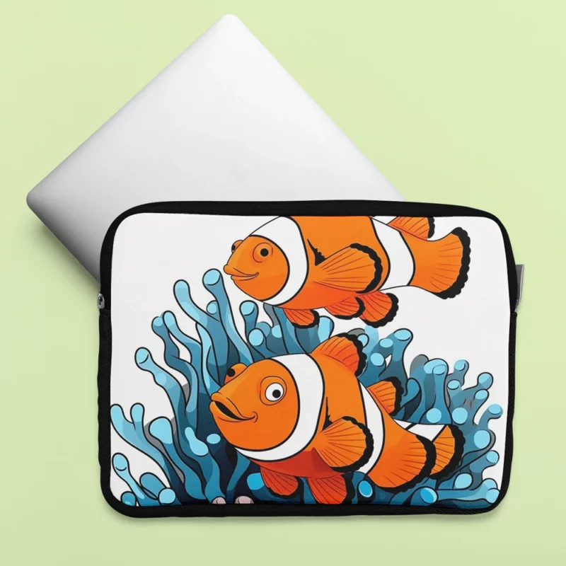 Two Clownfish Swimming Laptop Sleeve