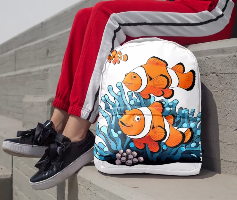 Two Clownfish Swimming Minimalist Backpack 1