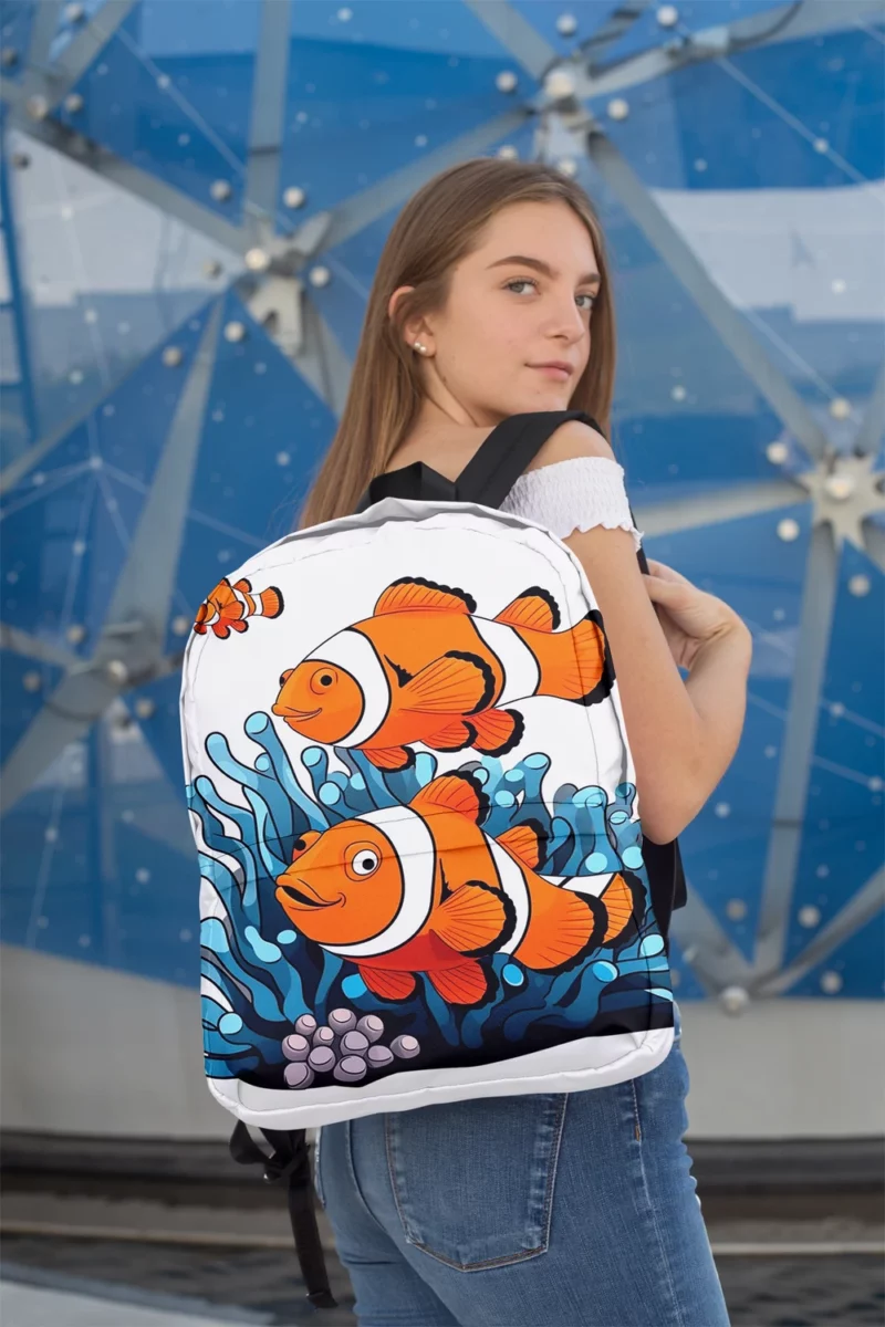 Two Clownfish Swimming Minimalist Backpack 2