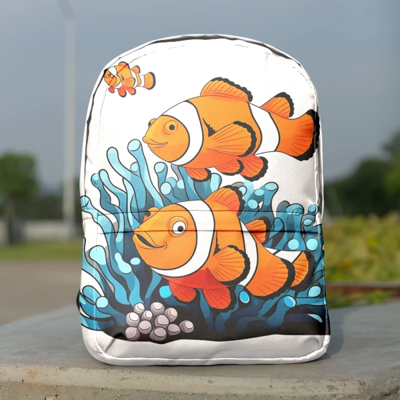 Two Clownfish Swimming Minimalist Backpack