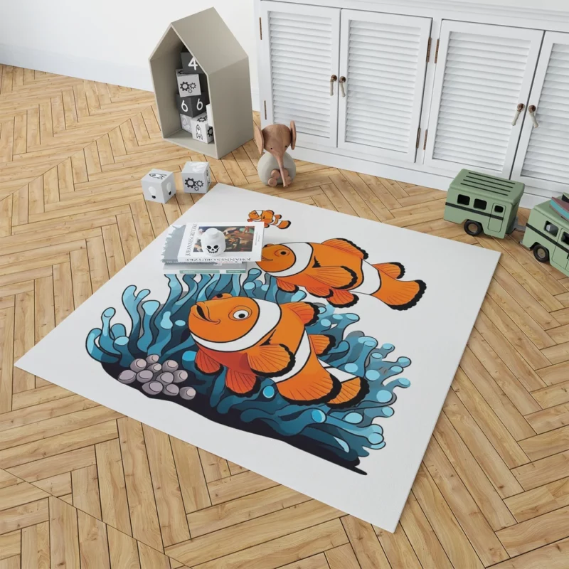 Two Clownfish Swimming Rug 1