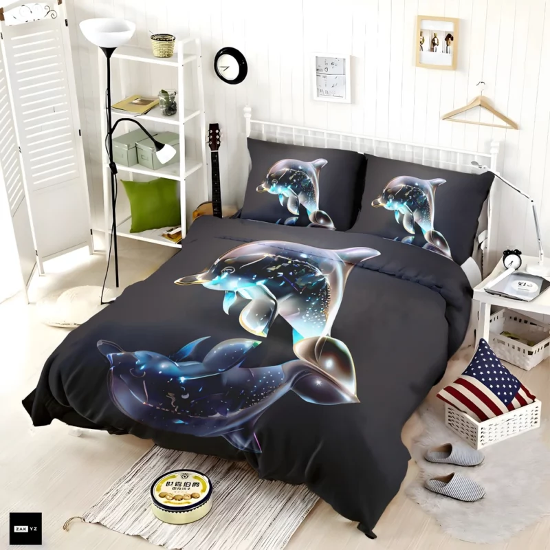 Two Dolphins Jumping Bedding Set