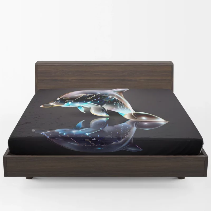 Two Dolphins Jumping Fitted Sheet 1