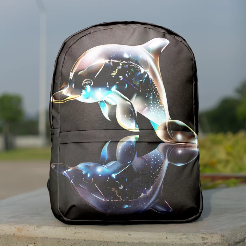 Two Dolphins Jumping Minimalist Backpack