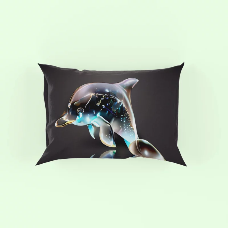 Two Dolphins Jumping Pillow Case