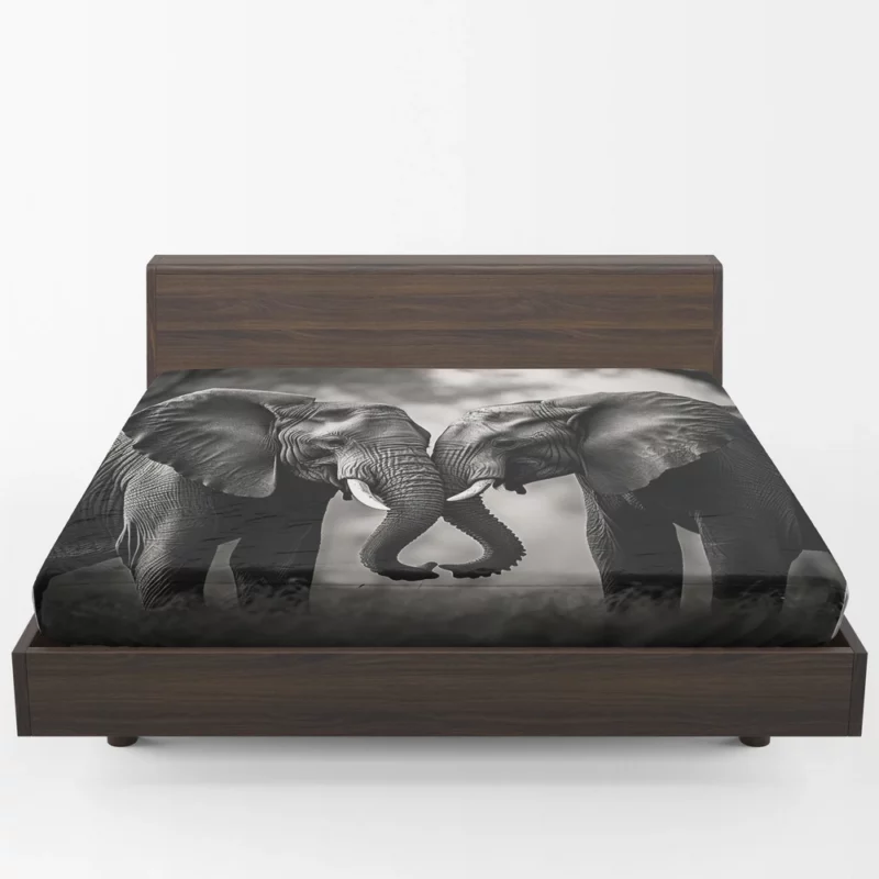 Two Elephants in Love Fitted Sheet 1
