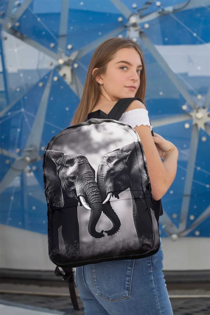 Two Elephants in Love Minimalist Backpack 2