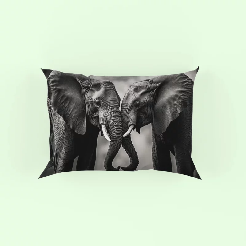 Two Elephants in Love Pillow Case